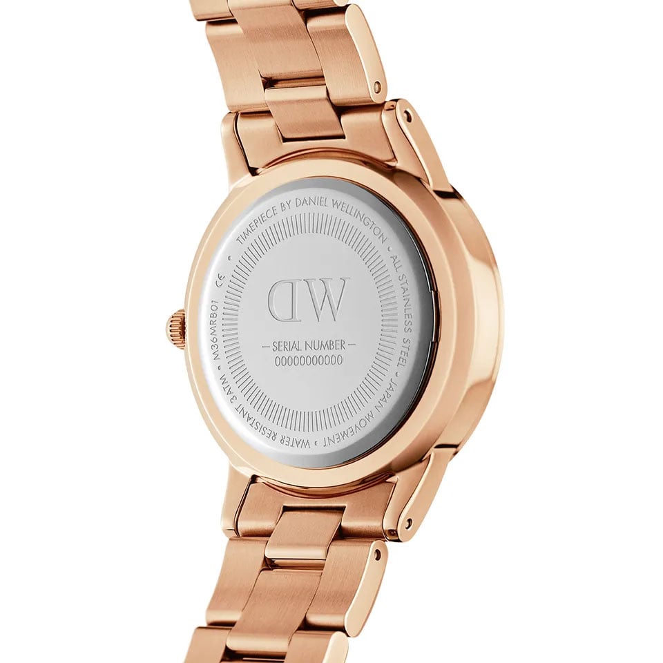 Daniel Wellington Iconic Link Emerald Green Dial Rose Gold Steel Strap Watch For Women - DW00100421