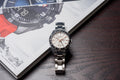 Seiko Presage Sharp Edged Series Automatic GMT Champagne Dial Silver Steel Strap Watch For Men - SPB273J1