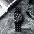 Michael Kors Cunningham Chronograph Black Dial Black Steel Strap Watch For Men - MK8965