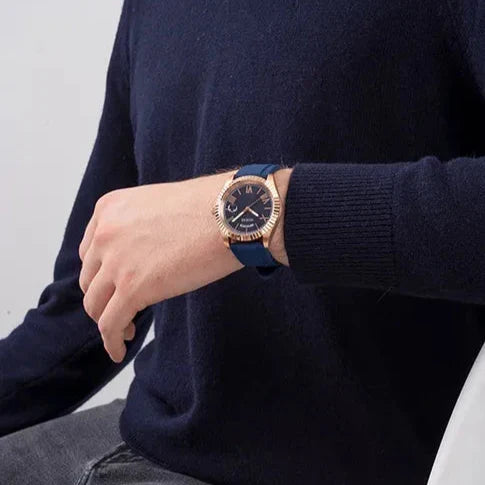 Guess Connoisseur Blue Dial Blue Silicone Strap Watch For Men - GW0335G2