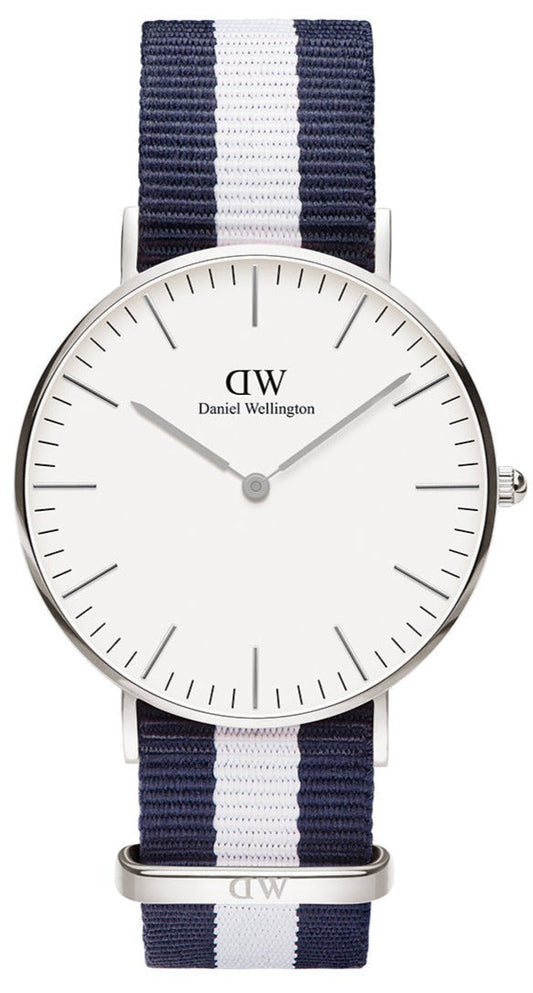 Daniel Wellington Classic Glasgow White Dial Two Tone NATO Strap Unisex Watch - DW00100047