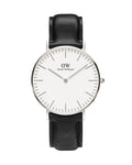 Daniel Wellington Classic Petite York White Dial Black Leather Strap Watch For Women - DW00100188