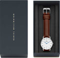 Daniel Wellington Dapper St Mawes White Dial Brown Leather Strap Watch For Women - DW00100095