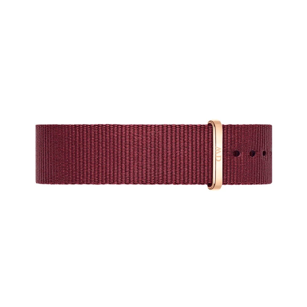 Daniel Wellington Classic Roselyn Black Dial Maroon Nylon Strap Watch For Women - DW00100269