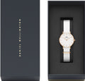 Daniel Wellington Classic Petite Dover White Dial White Nylon Strap Watch For Women - DW00100313