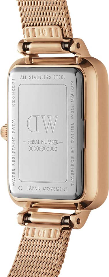 Daniel Wellington Quadro Melrose White Dial Gold Mesh Strap Watch For Women - DW00100431