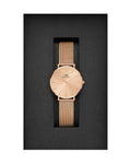 Daniel Wellington Petite Rose Gold Dial Rose Gold Mesh Bracelet Watch For Women - DW00100470