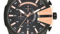 Diesel Mega Chief Chronograph Black Dial Black Steel Strap Watch For Men - DZ4309