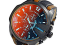 Diesel Mega Chief Quartz Black Dial Two Tone Leather Strap Watch For Men - DZ4305