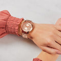 Guess Montauk Rose Gold Dial Rose Gold Steel Strap Watch For Women - W0933L3