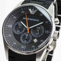 Emporio Armani Sportivo Chronograph Black Dial Black Strap Watch For Men - AR5858