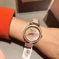 Michael Kors Parker Mother of Pearl Pink Dial Two Tone Steel Strap Watch for Women - MK6402