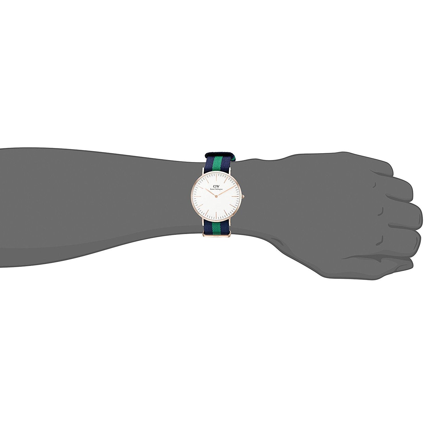 Daniel Wellington Classic Warwick White Dial Two Tone Nylon Strap Watch for Men - DW00100005
