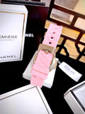 Michael Kors Mini Pilot Quartz Rose Gold Dial Pink Silicone Strap Watch For Women - MK7375