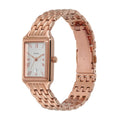Fossil Raquel Three Hand Date White Dial Rose Gold Steel Strap Watch For Women - ES5271