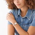 Fossil Raquel Three Hand Date White Dial Rose Gold Steel Strap Watch For Women - ES5271