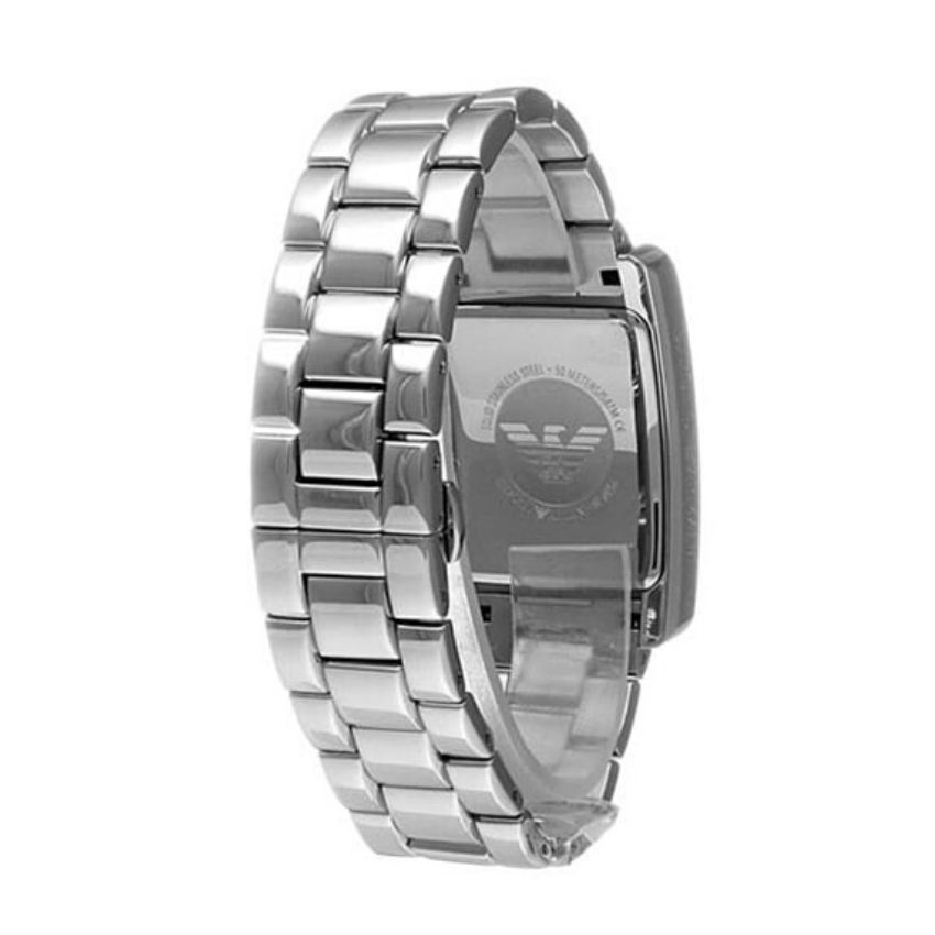 Emporio Armani Classic Black Dial Silver Stainless Steel Strap Watch For Men - AR0156