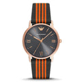 Emporio Armani Kappa Quartz Grey Dial Two Tone Nylon Strap Watch For Men - AR11014
