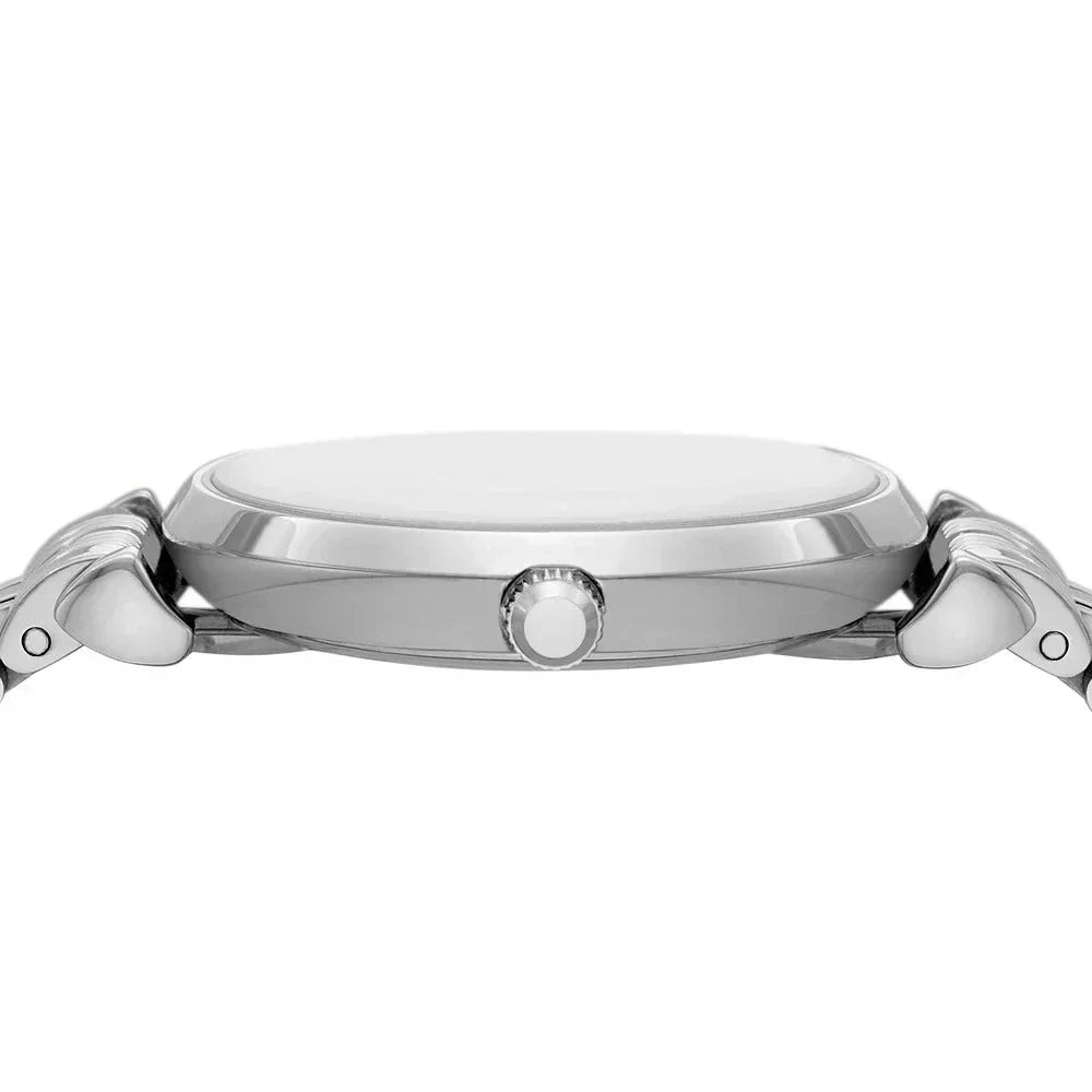 Emporio Armani Gianni T-Bar Quartz Silver Dial Silver Steel Strap Watch For Women - AR11445
