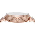 Emporio Armani Meccanico Crystals Black Dial Rose Gold Steel Strap Watch For Women - AR60043