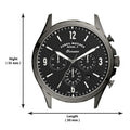 Fossil Forrester Chronograph Black Dial Grey Steel Strap Watch for Men - FS5606