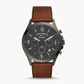 Fossil Forrester Chronograph Grey Dial Brown Leather Strap Watch for Men - FS5815
