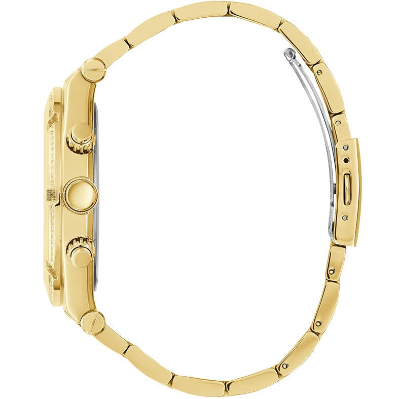 Guess Continental Diamonds Gold Dial Gold Steel Strap Watch for Men - GW0261G2