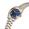 Guess Quartz Blue Dial Two Tone Steel Strap Watch For Men - GW0265G12