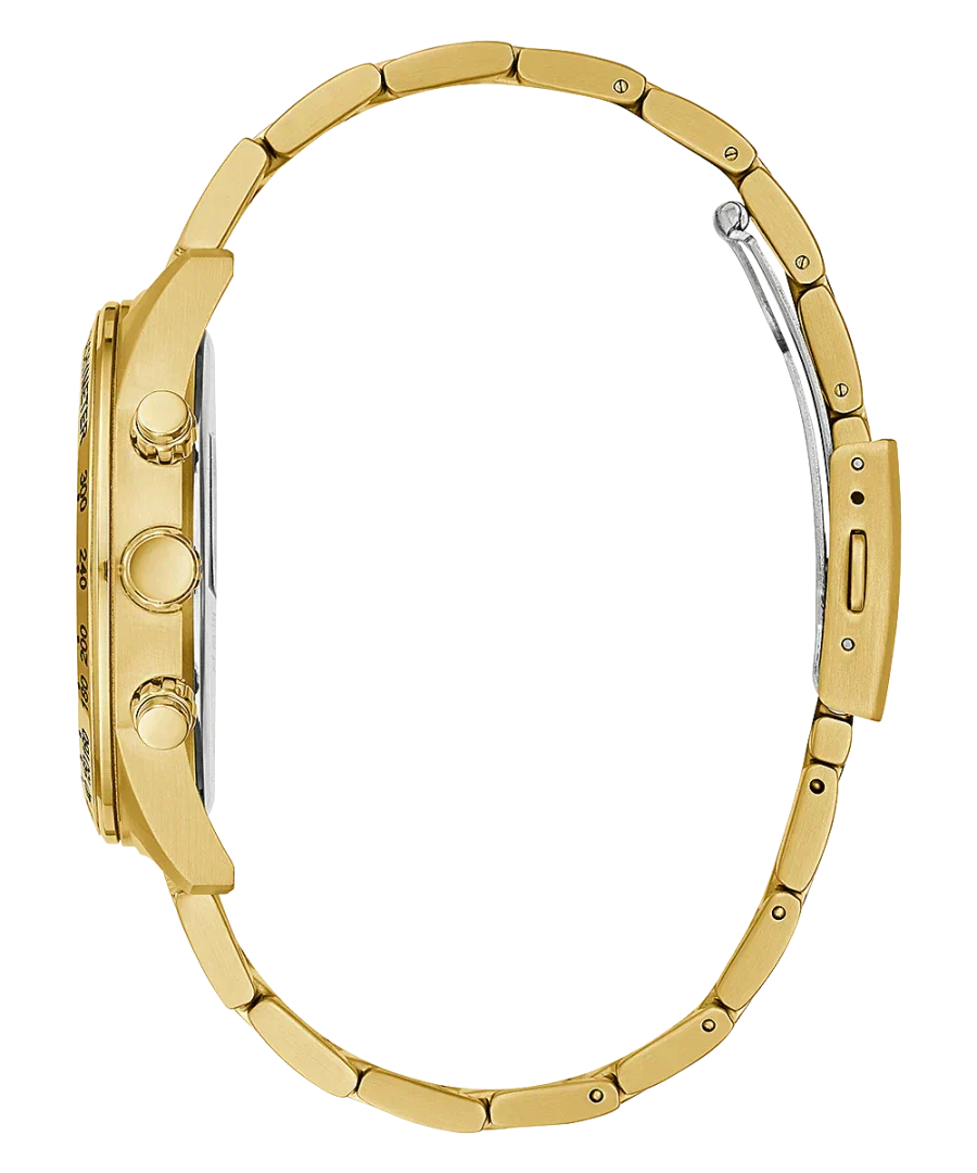 Guess Analog Chronograph Gold Dial Gold Steel Strap Watch for Men - GW0329G3