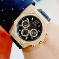 Guess Momentum Chronograph Diamonds Black Dial Black Silicone Strap Watch For Men - GW0518G2