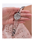 Guess Gala Diamonds Silver Dial Two Tone Steel Strap Watch for Women - GW0531L1