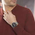 Tommy Hilfiger Chronograph Black Dial Silver Mesh Bracelet Watch for Men - 1791292