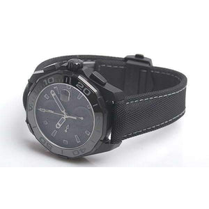 Tag Heuer Aquaracer Automatic Chronograph Special Edition Titanium Grey Dial Black Leather Strap Watch for Men - CAY218B.FC6370