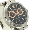 Versace Aion Chronograph Black Dial Silver Steel Strap Watch For Men - VE1D01019