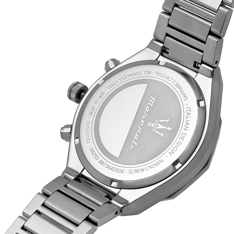 Maserati Stile Blue Dial Silver Steel Strap Watch For Men - R8873642006