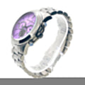 Michael Kors Runway Chronograph Purple Dial Black Steel Strap Watch For Women - MK5954