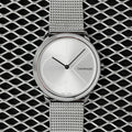 Calvin Klein Minimal Silver Dial Silver Mesh Bracelet Watch for Women - K3M2212Z