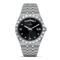 Tudor Royal Automatic Diamonds Black Dial Silver Steel Strap Watch for Men - M28600-0004