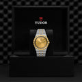 Tudor Royal Automatic Diamonds Gold Dial Two Tone Steel Strap Watch for Men - M28603-0006