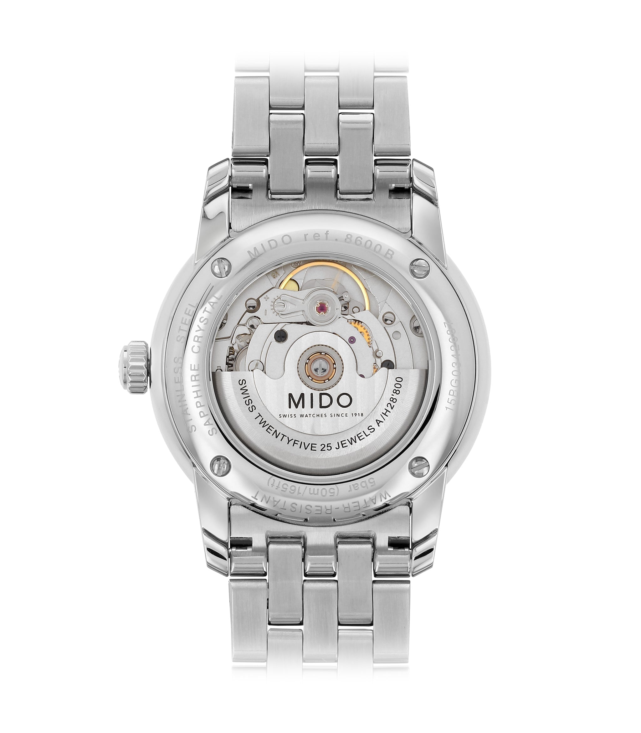 Mido Baroncelli Ii Automatic Black Dial Silver Steel Strap Watch For Men - M8600.4.18.1