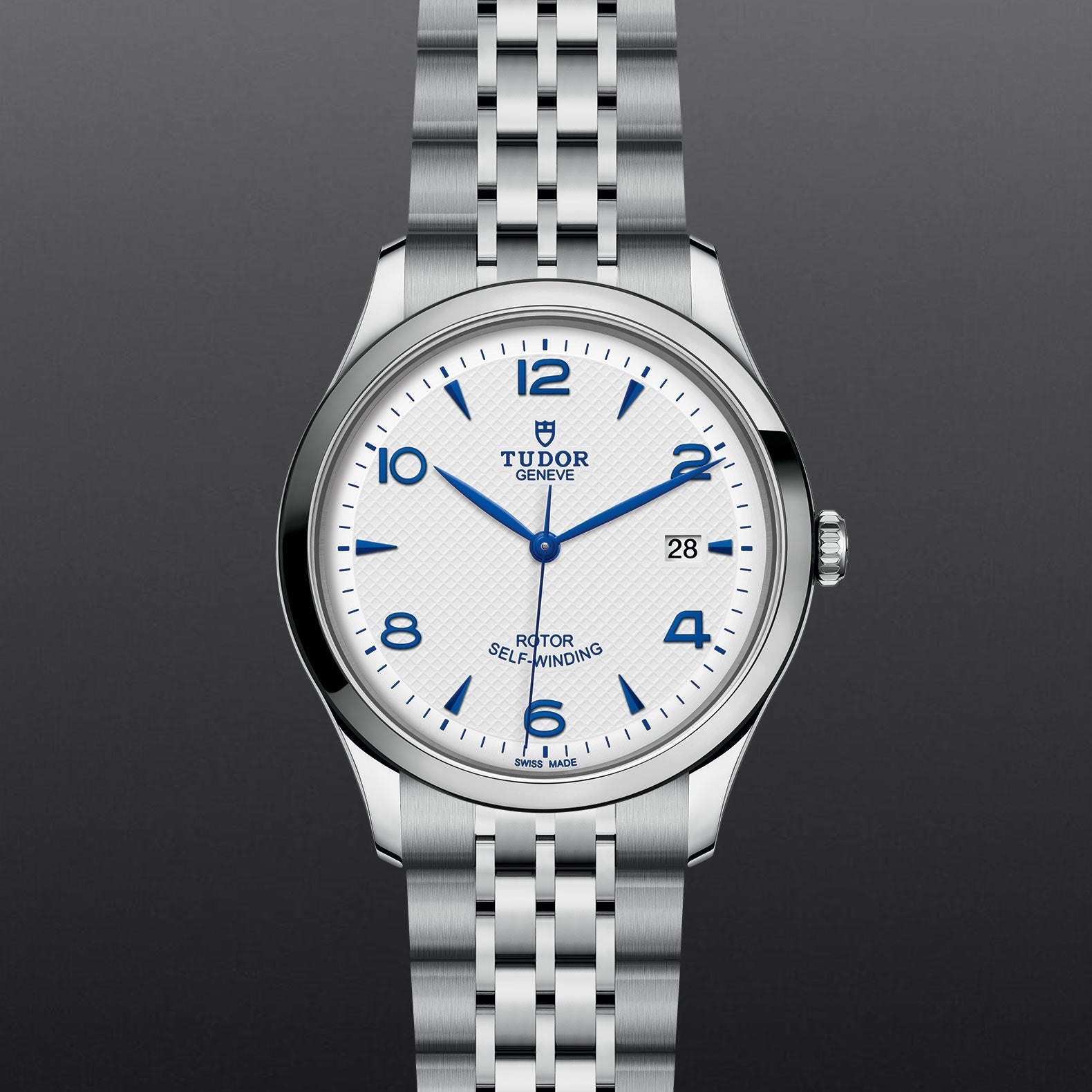 Tudor 1926 Automatic White Dial Silver Steel Strap Watch for Men - M91650-0005