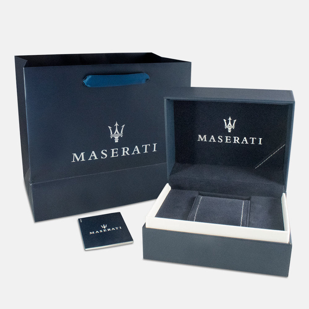 Maserati Stile Chronograph Black Dial Silver Steel Strap Watch For Men - R8873642010