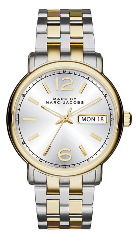 Marc Jacobs Fergus Silver Dial Two Tone Steel Strap Watch for Women - MBM8652