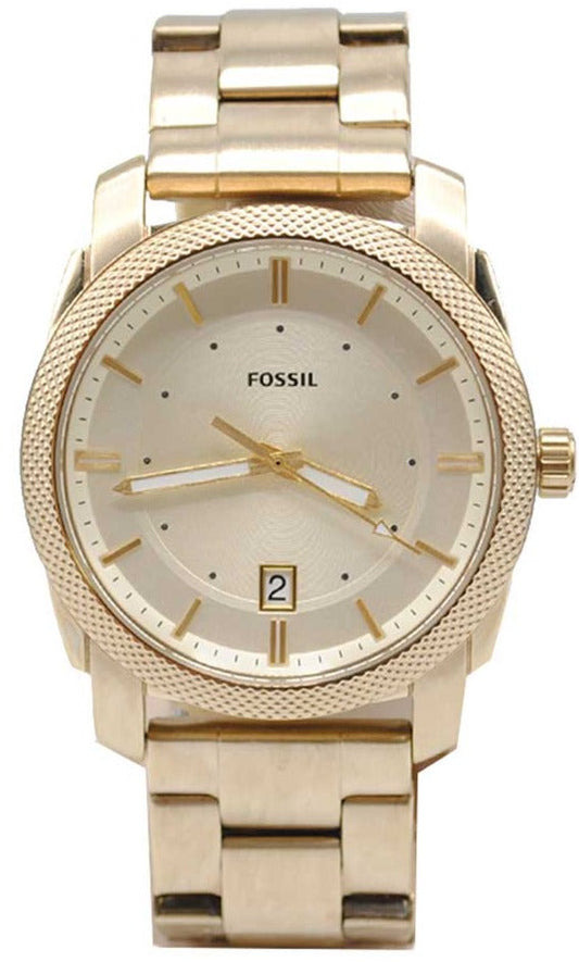 Fossil Machine Gold Dial Gold Steel Strap Watch for Men - FS5264