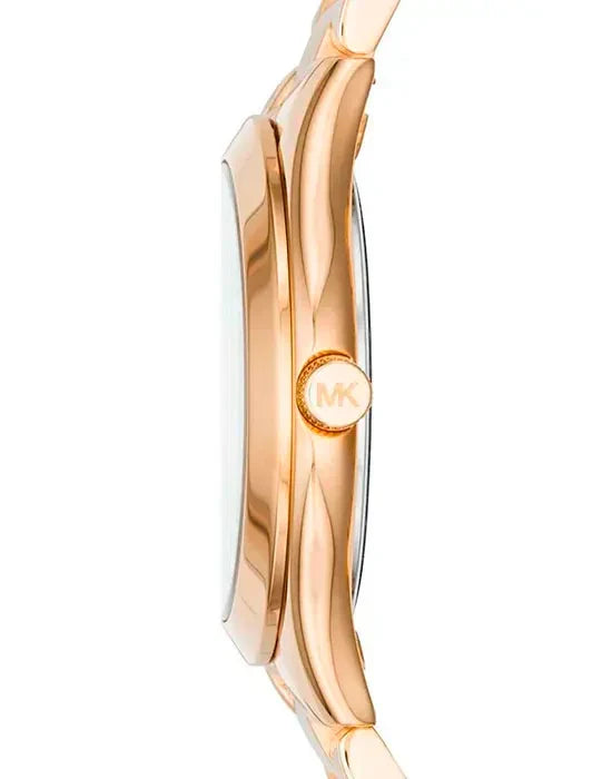 Michael Kors Slim Runway Gold Dial Gold Steel Strap Watch For Women - MK3456
