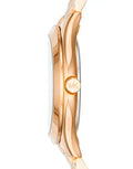 Michael Kors Slim Runway Gold Dial Gold Steel Strap Watch For Women - MK3456