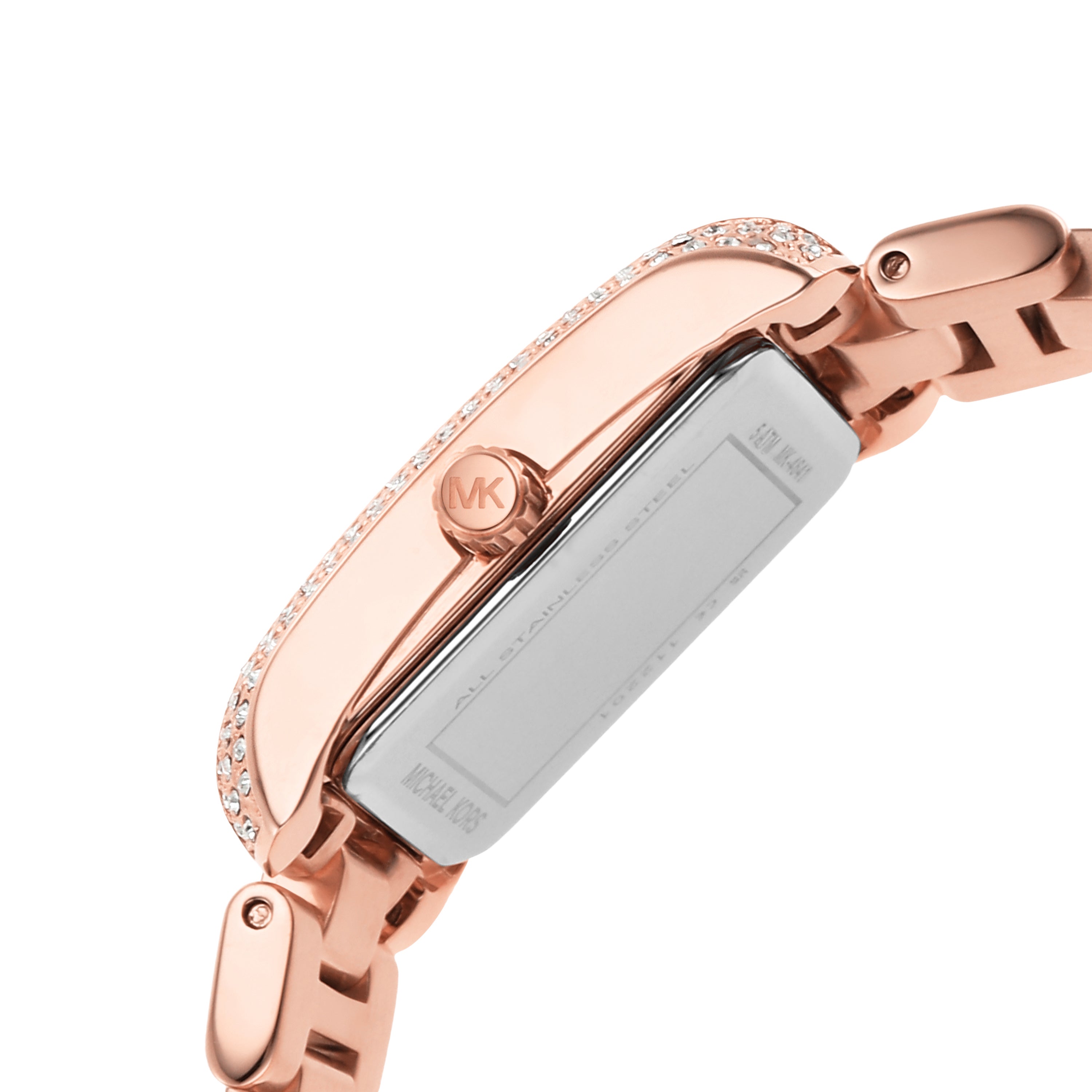 Michael Kors Emery Three-Hand Crystals Silver Dial Rose Gold Steel Strap Watch for Women - MK4641