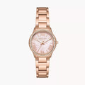 Michael Kors Sage Three-Hand Crystals Mother of Pearl Dial Rose Gold Steel Strap Watch for Women - MK4823