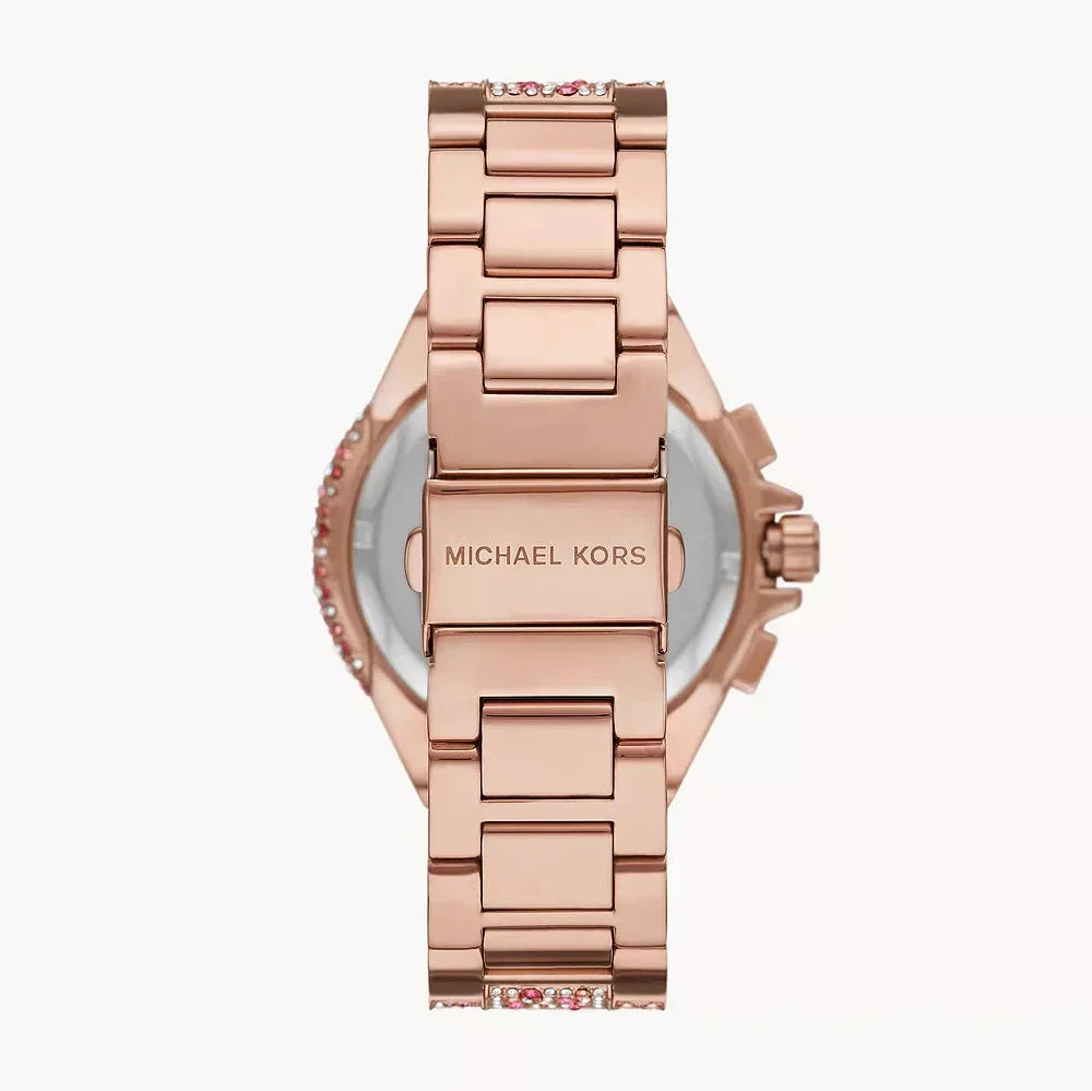 Michael Kors Camille Chronograph Mother of Pearl Dial Rose Gold Steel Strap Watch for Women - MK7272