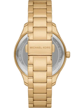 Michael Kors Layton Chronograph Brown Dial Gold Steel Strap Watch For Women - MK7296